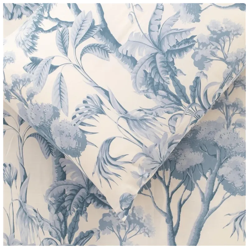 Gultas veļas komplekts Domoletti Tropical Eden, balta-gaiši zila, 140 x 200 cm