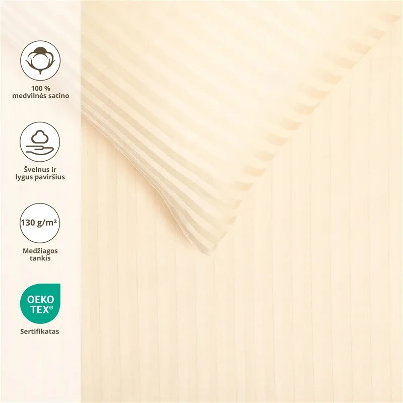 Gultas veļas komplekts Domoletti Striped Beige, bēša krās., 140 x 200 cm