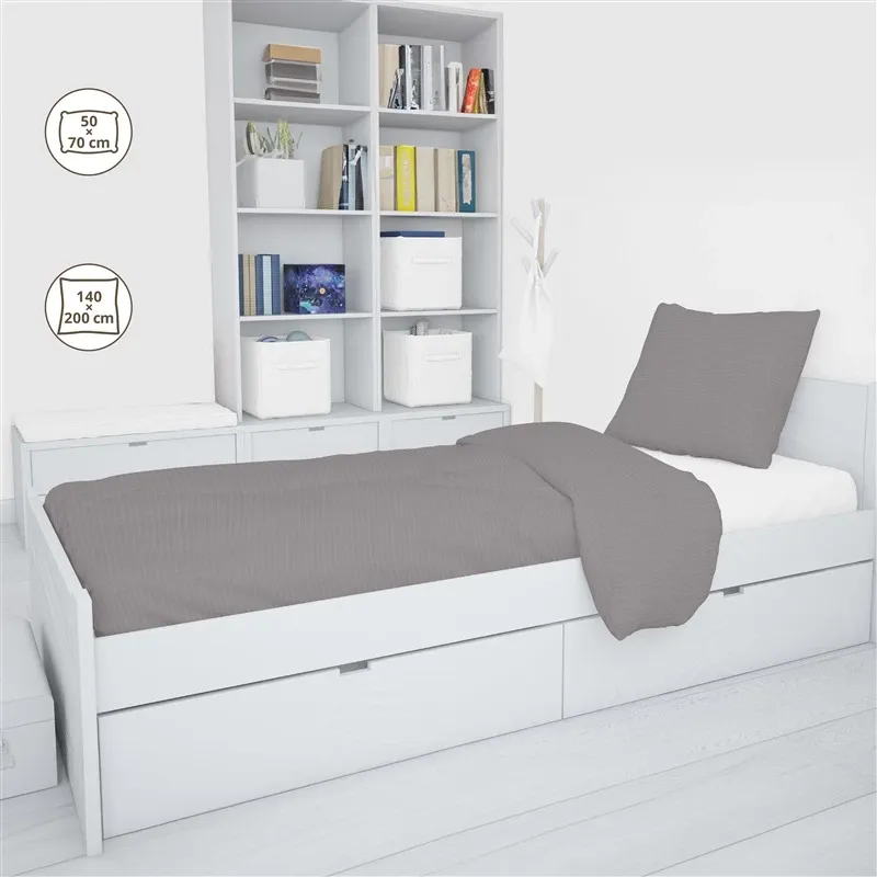 Gultas veļas komplekts Domoletti Striped Grey, pelēka krās., 140 x 200 cm