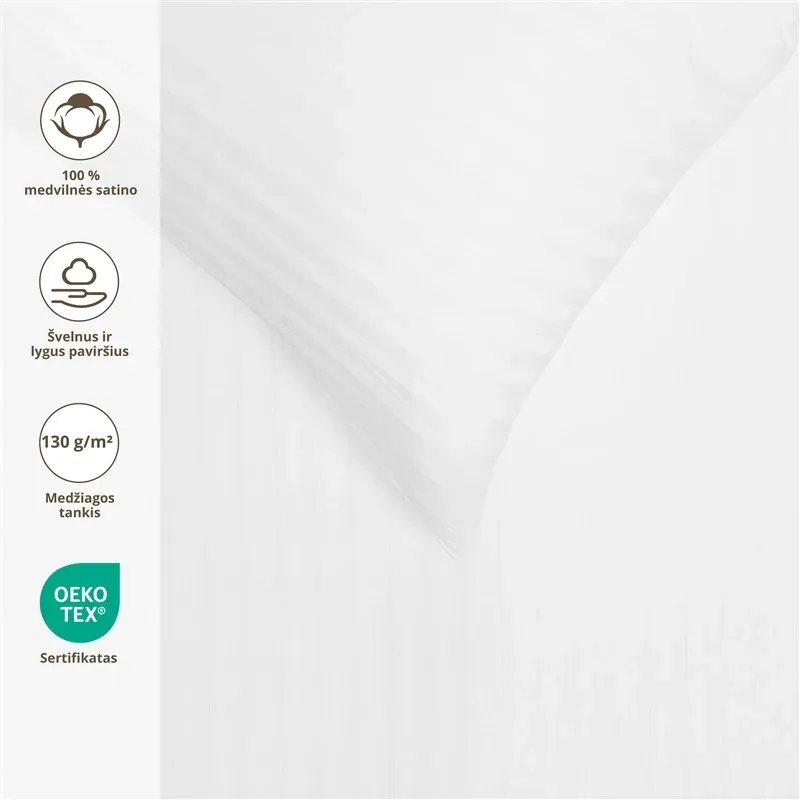 Gultas veļas komplekts Domoletti Striped White, balta krās., 200 x 220 cm