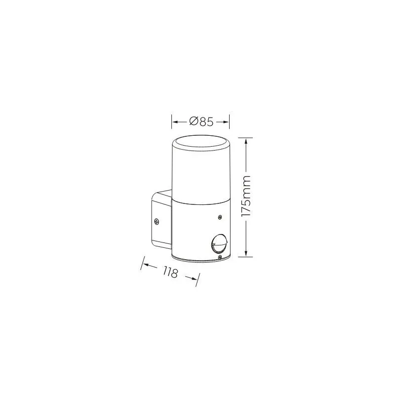 Wall light orte e27 ip44 14216-pir black