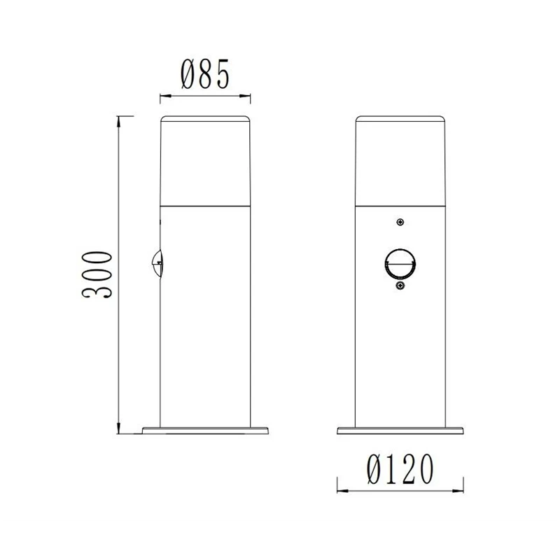 Stāvlampa orte e27 ip44 14216-h-pir mel