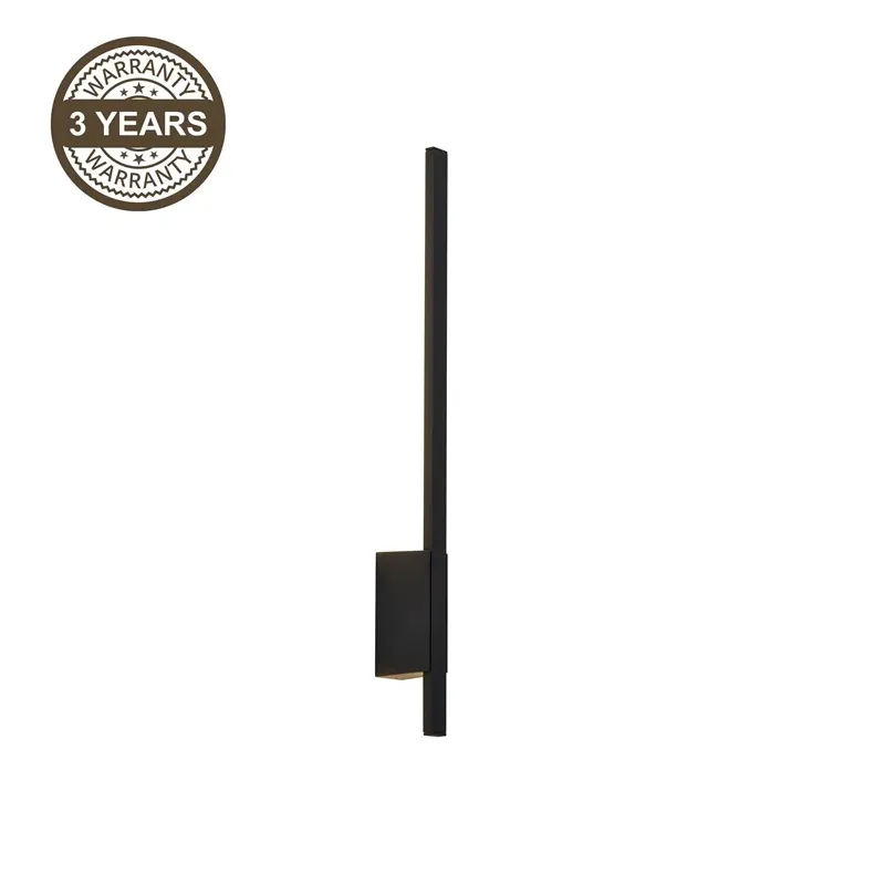 Āra sienas lampa Domoletti Marzo, 9W, LED, IP44, melna krās., 5 cm x 50 cm