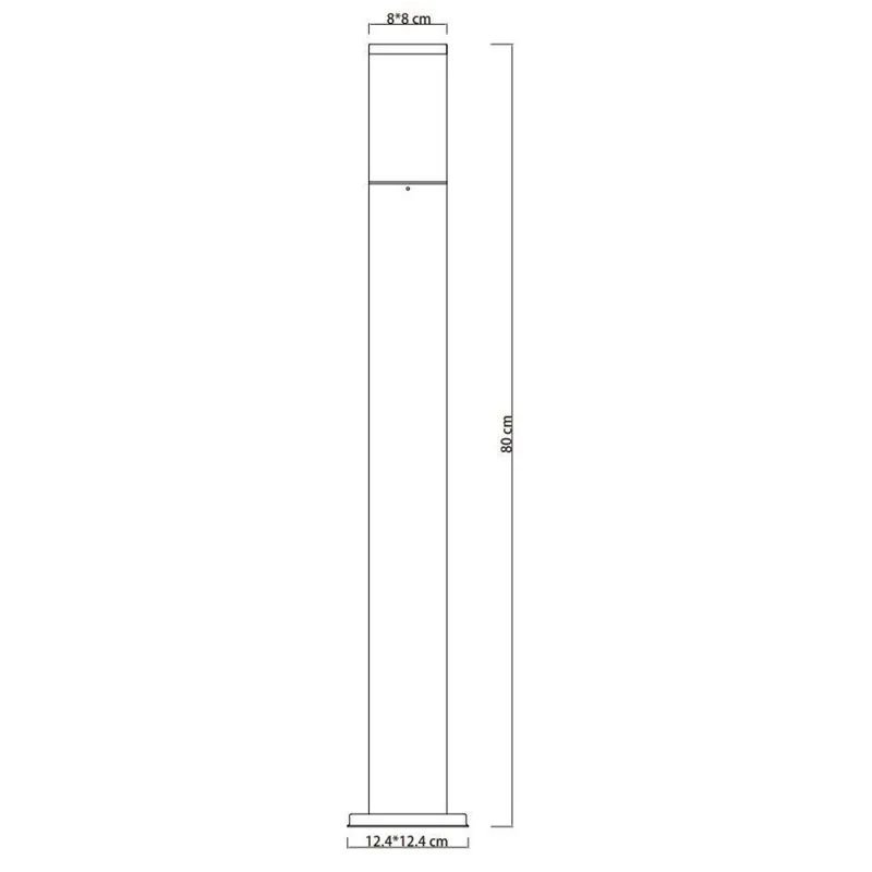 Pastatomas lauko šviestuvas Domoletti Corte, 15W, E27, IP44, antracito sp., 12.4 cm x 80 cm