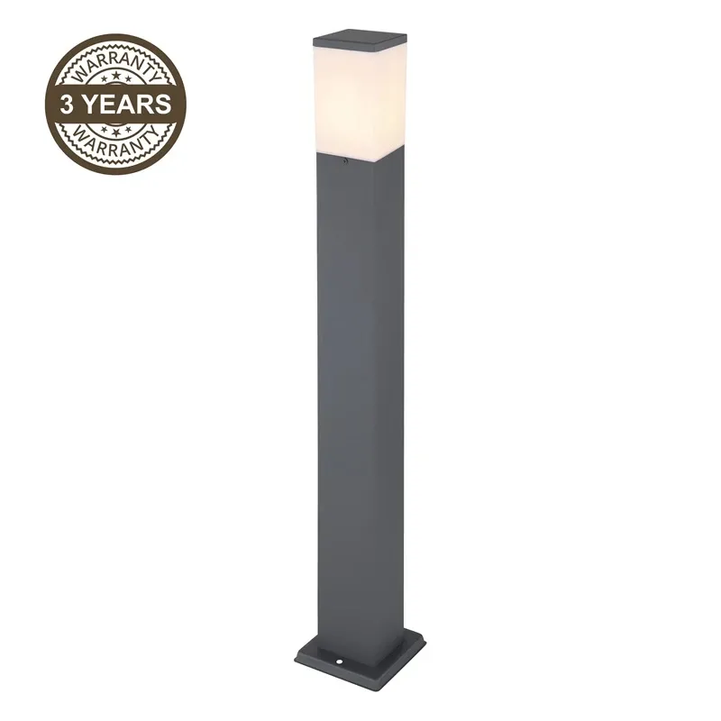 Pastatomas lauko šviestuvas Domoletti Corte, 15W, E27, IP44, antracito sp., 12.4 cm x 80 cm
