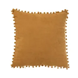 Декоративная подушка Domoletti Ponpon, желтый цв., 45 см x 45 см