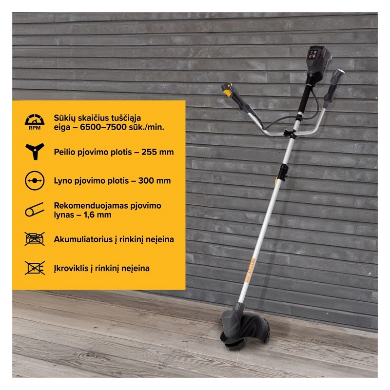 Akumuliatorinė krūmapjovė SF8A208. 18 V. 30-25.5 cm