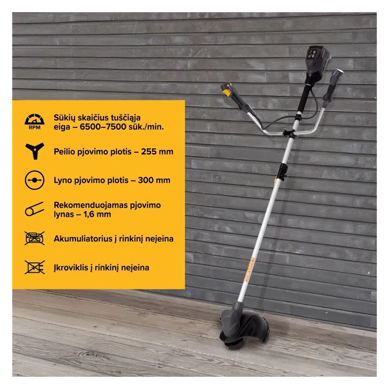 Akumulatora krūmgriezis Grunder SF8A208, 18 V