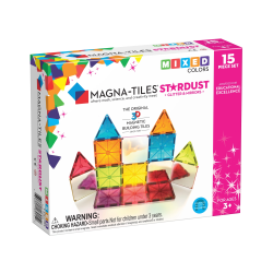 MAGNA-TILES Magnētiskais konstruktors "Zvaigžņu putekļi", 15 gab.