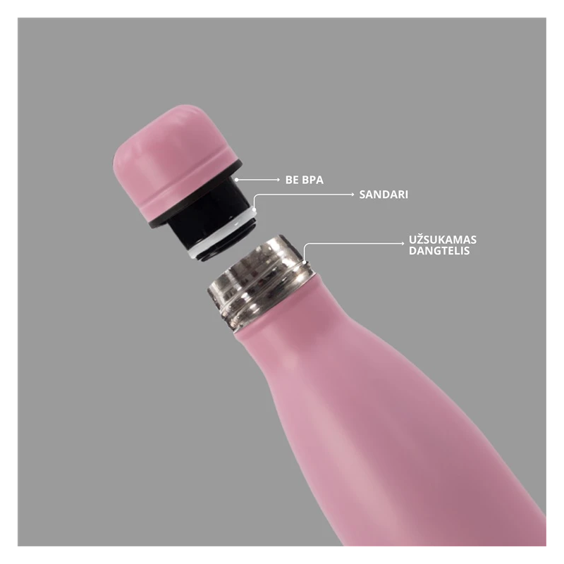 Pudele termo domoletti rh503-500 rozā