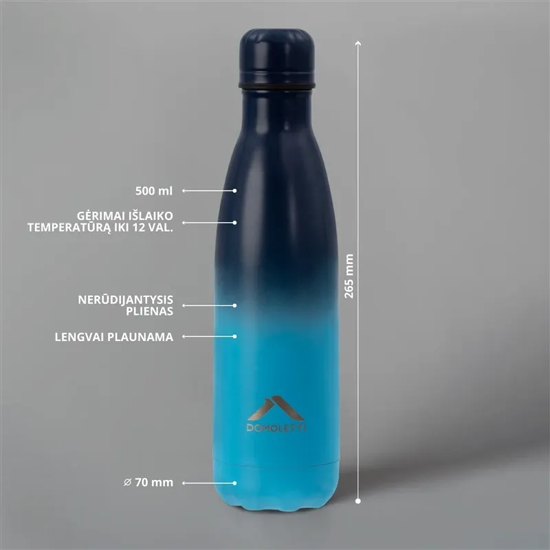 Termogertuvė Domoletti, mėlyna sp., nerūdijantysis plienas, 0.5 l