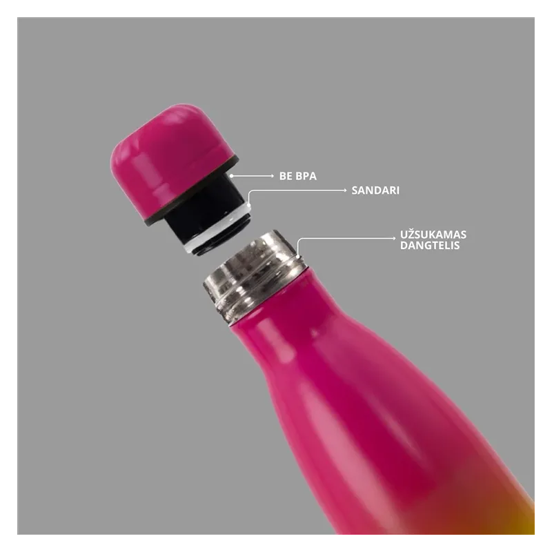 Термобутылка Domoletti, желтый, нержавеющая сталь, 0.5 л