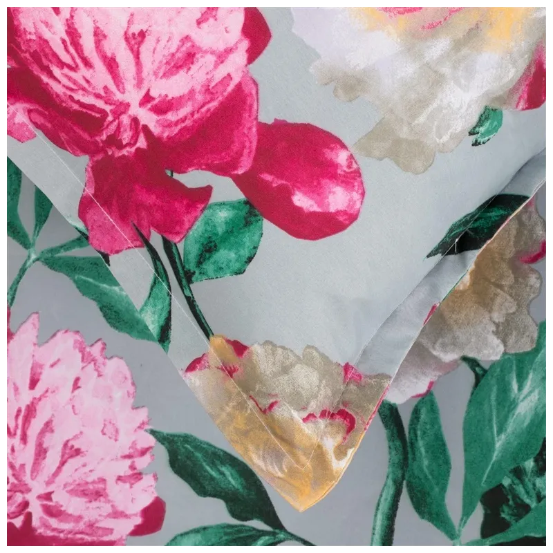 Комплект постельного белья Okko FLOWER1, розовый-серый, 140 x 200 cm