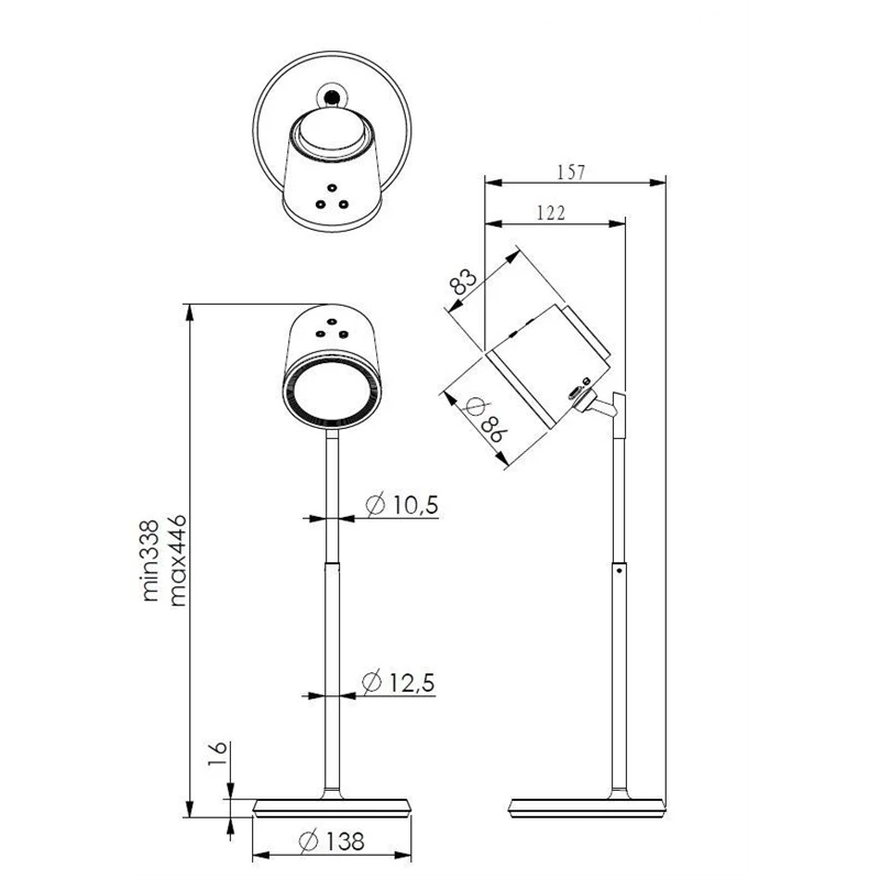 Lampa led led flashlight bl-1005 melnss