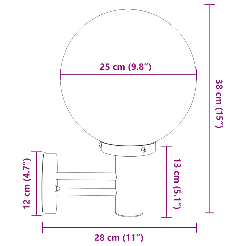 vidaXL Āra sienas gaisma 2 pcs Sudraba 28 x 25 x 38 cm