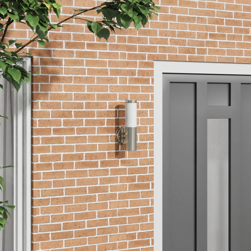 vidaXL Āra sienas gaisma Sudraba 15 x 7,5 x 33 cm