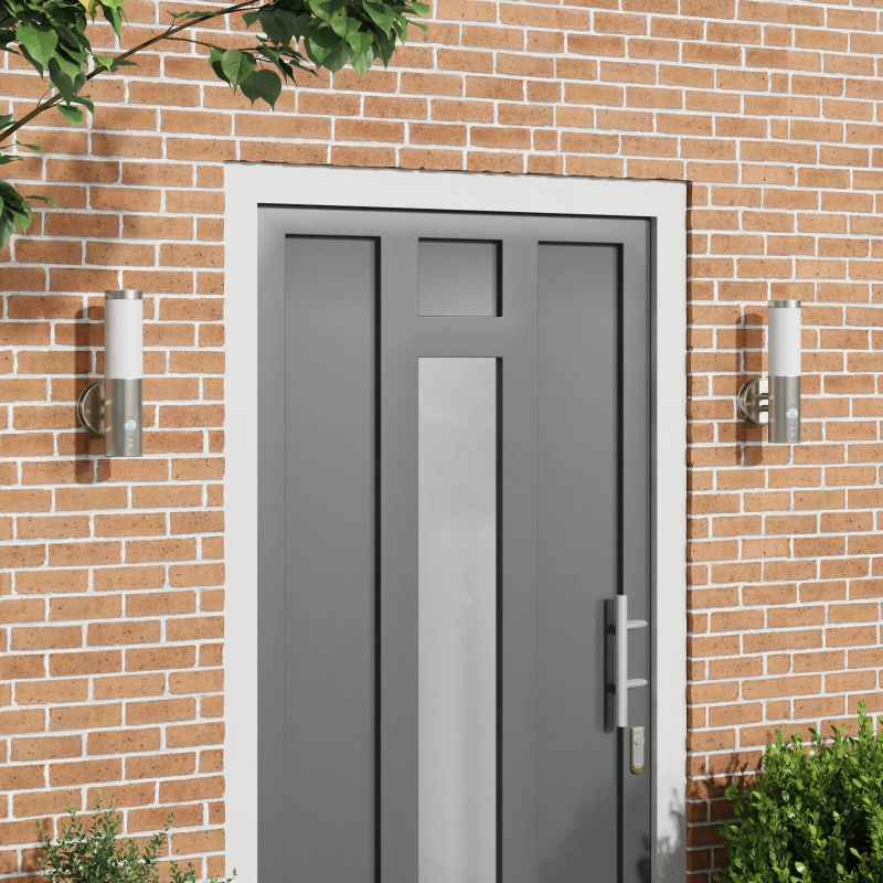 vidaXL Āra sienas gaisma 2 pcs Sudraba 15 x 7,5 x 33 cm