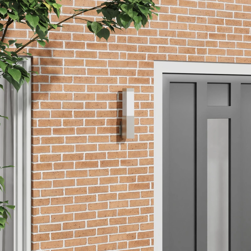 vidaXL Āra sienas gaisma Sudraba 10.5 x 6 x 33 cm