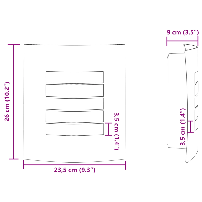 vidaXL Āra sienas gaisma Melna 23.5 x 9 x 26 cm