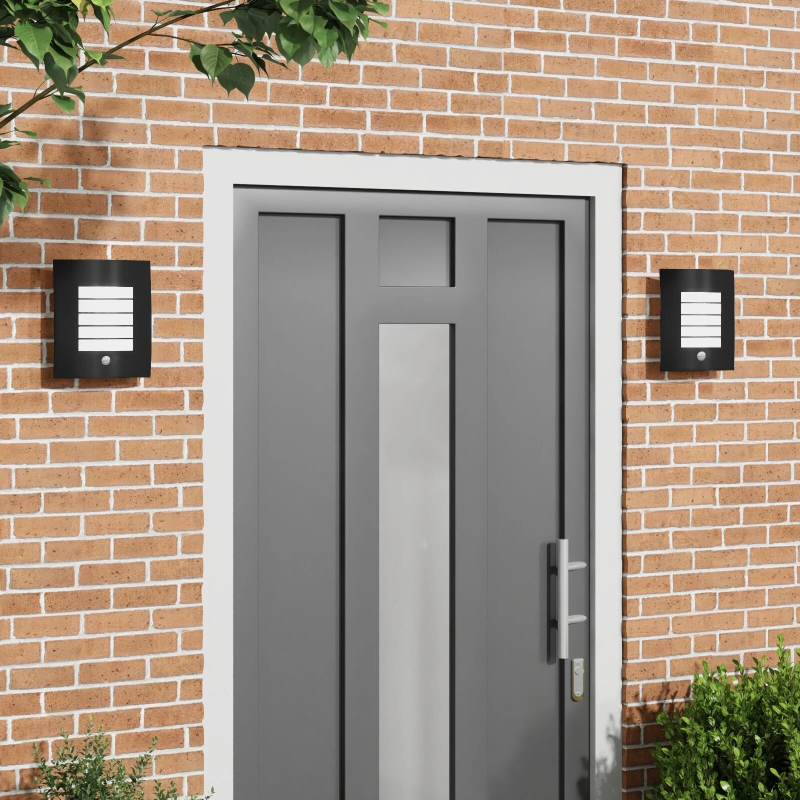 vidaXL Āra sienas gaisma 2 pcs Melna 23.5 x 9 x 26 cm