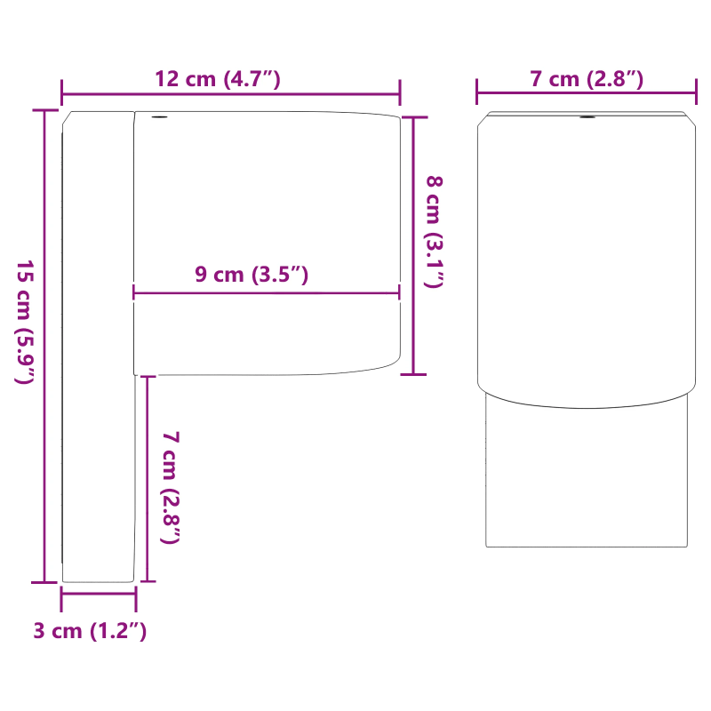 vidaXL Āra sienas gaisma Melna 12 x 7 x 15 cm Nerūsējošs tērauds