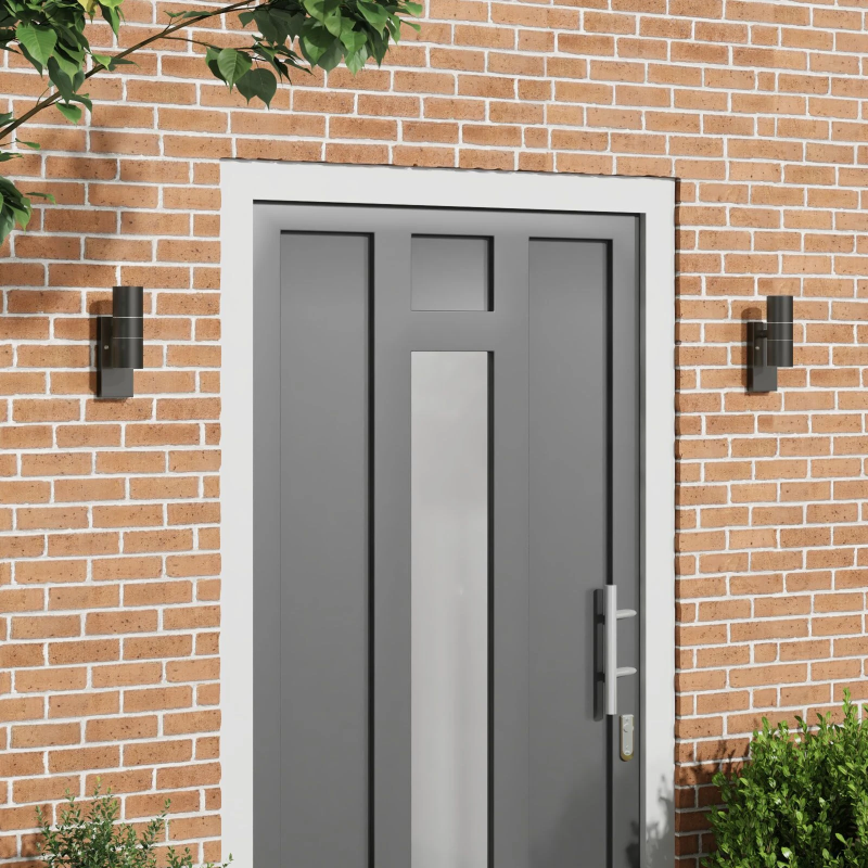 vidaXL Āra sienas gaisma 2 pcs Melna 7 x 10 x 22 cm