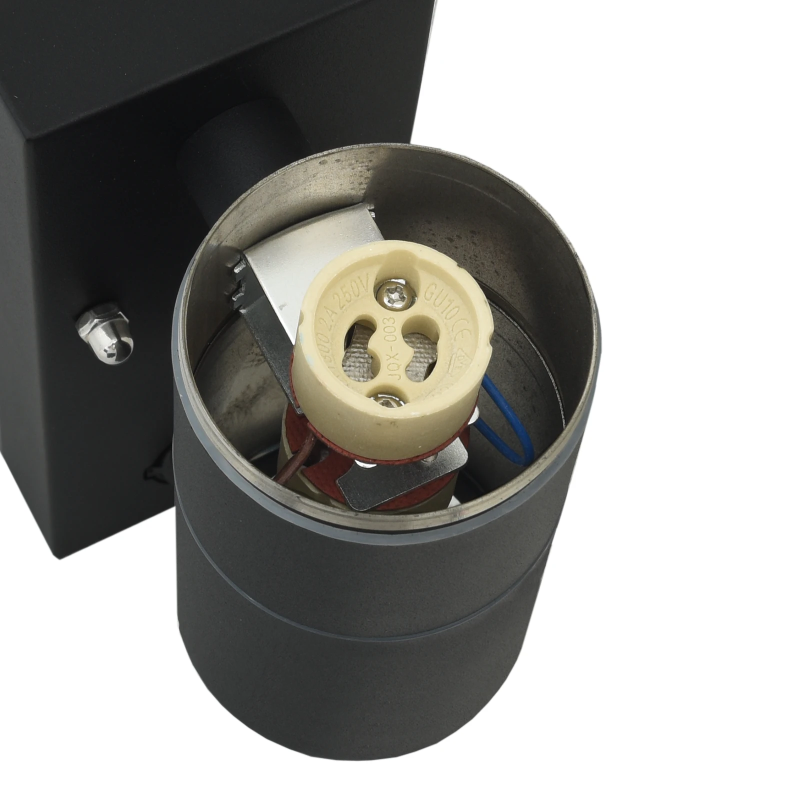 vidaXL Āra sienas gaisma 2 pcs Melna 7 x 10 x 22 cm