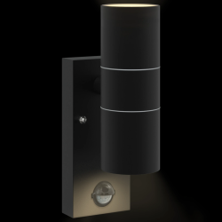 vidaXL Āra sienas gaisma 2 pcs Melna 7 x 10 x 22 cm