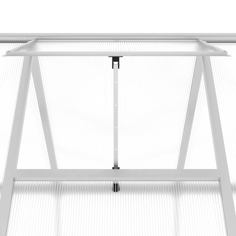 vidaXL siltumnīca ar pamatnes rāmi, sudraba, 224x169x202 cm, alumīnijs