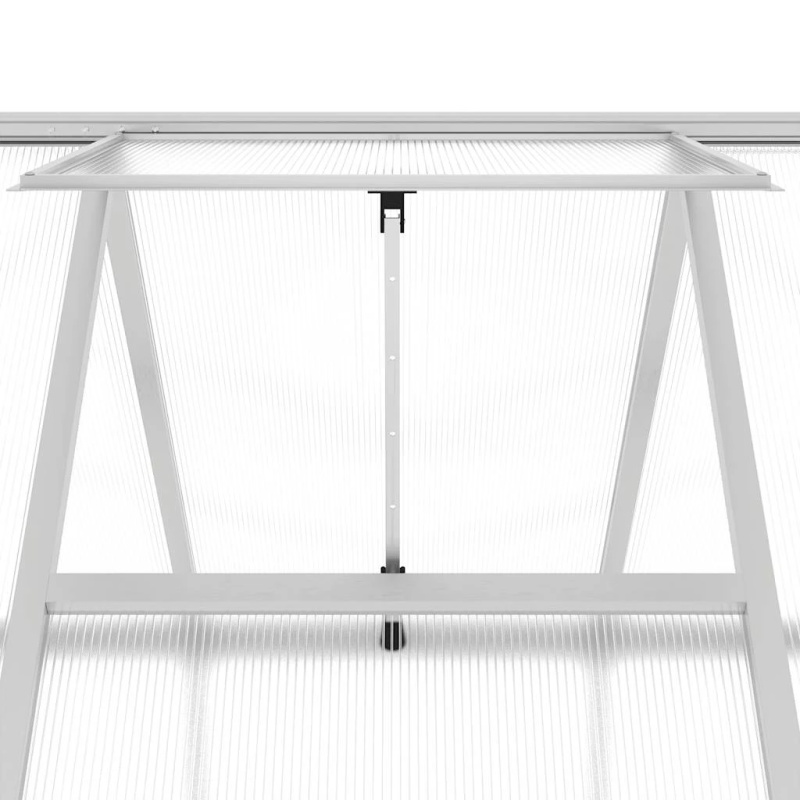 vidaXL siltumnīca ar pamatnes rāmi, sudraba, 334x169x195 cm, alumīnijs