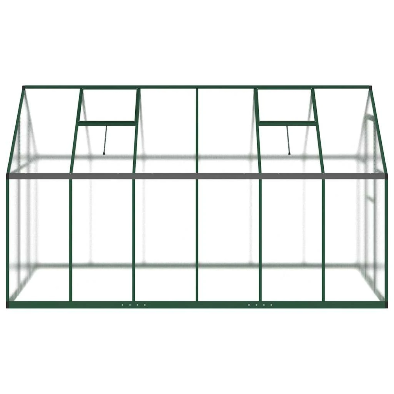 vidaXL siltumnīca ar pamatnes rāmi, zaļš, 334x169x195 cm, alumīnijs