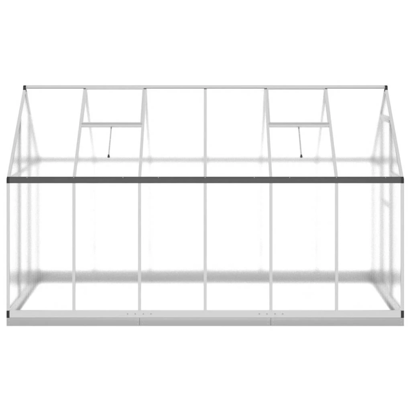 vidaXL siltumnīca ar pamatnes rāmi, sudraba, 334x169x202 cm, alumīnijs