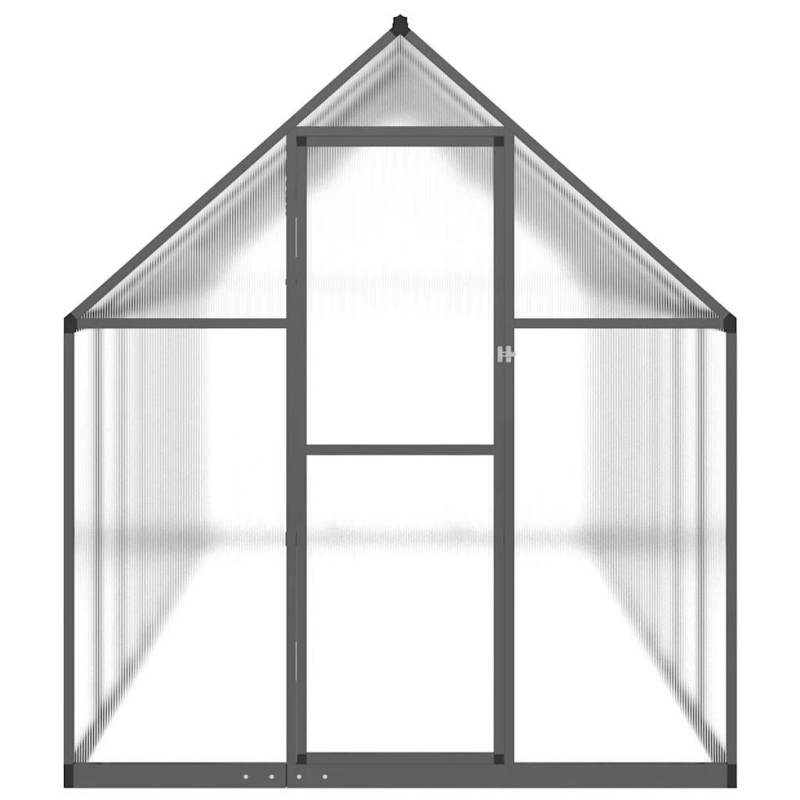 vidaXL siltumnīca ar pamatnes rāmi, antracītpelēks, 445x169x195 cm