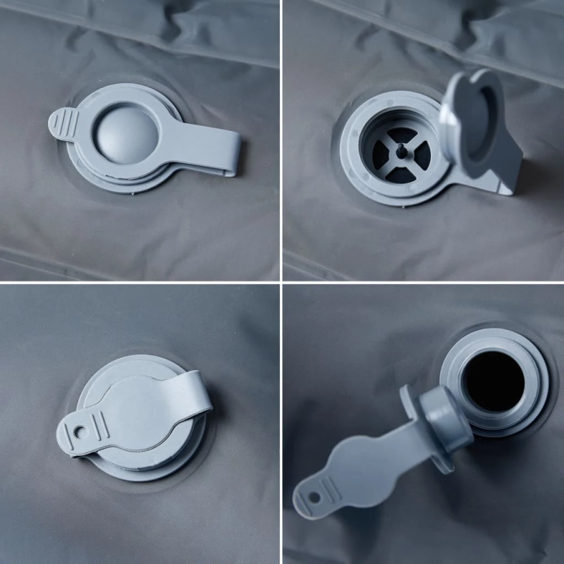 vidaXL pašpiepūšams kempinga matracis, spilveni, divvietīgs, pelēks