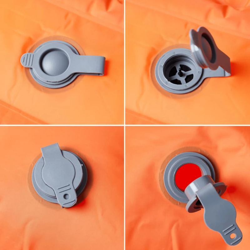 vidaXL pašpiepūšams kempinga matracis, spilveni, divvietīgs, oranžs