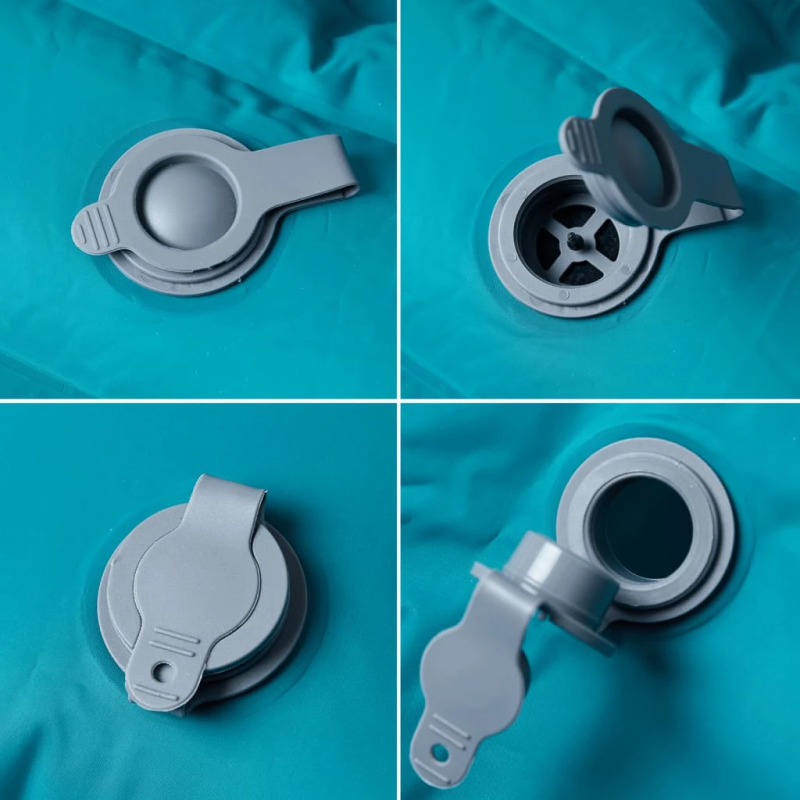 vidaXL pašpiepūšams kempinga matracis, spilveni, divvietīgs, zils