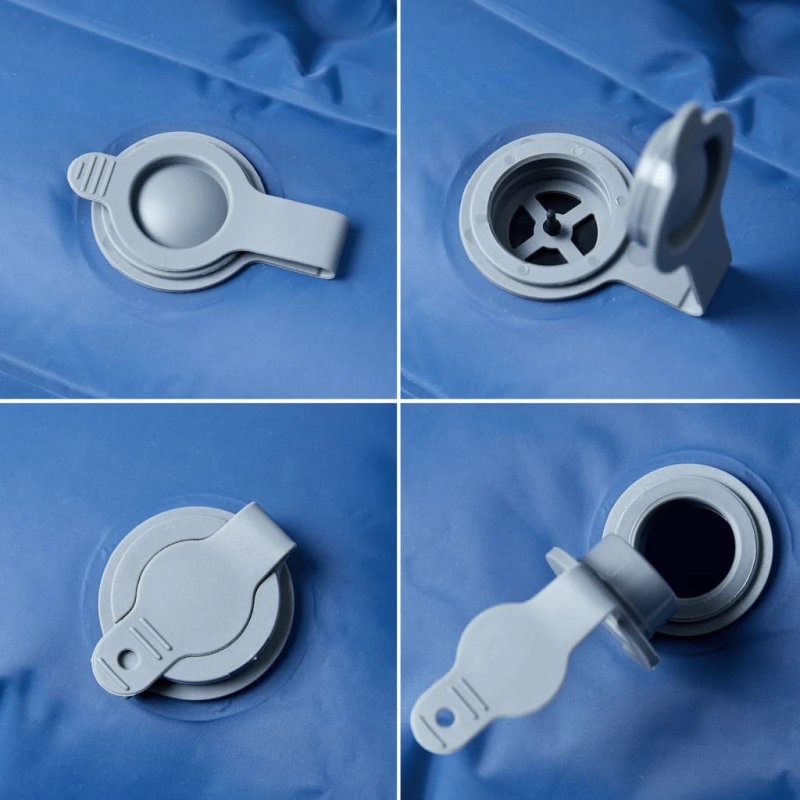 vidaXL pašpiepūšams kempinga matracis, spilveni, divvietīgs,tumši zils