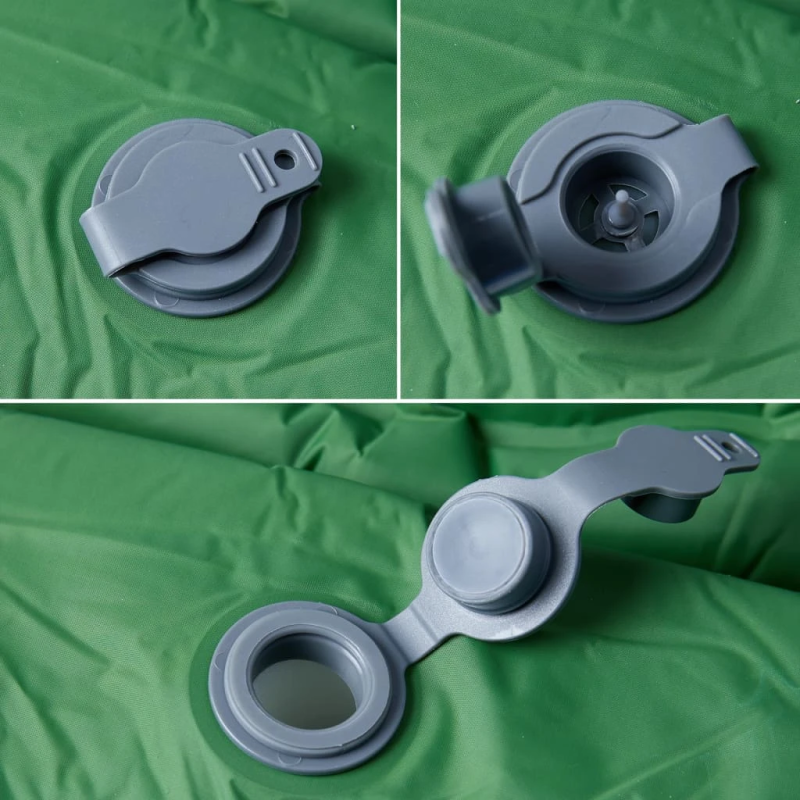 vidaXL pašpiepūšams kempinga matracis, spilvens, vienvietīgs, zaļš