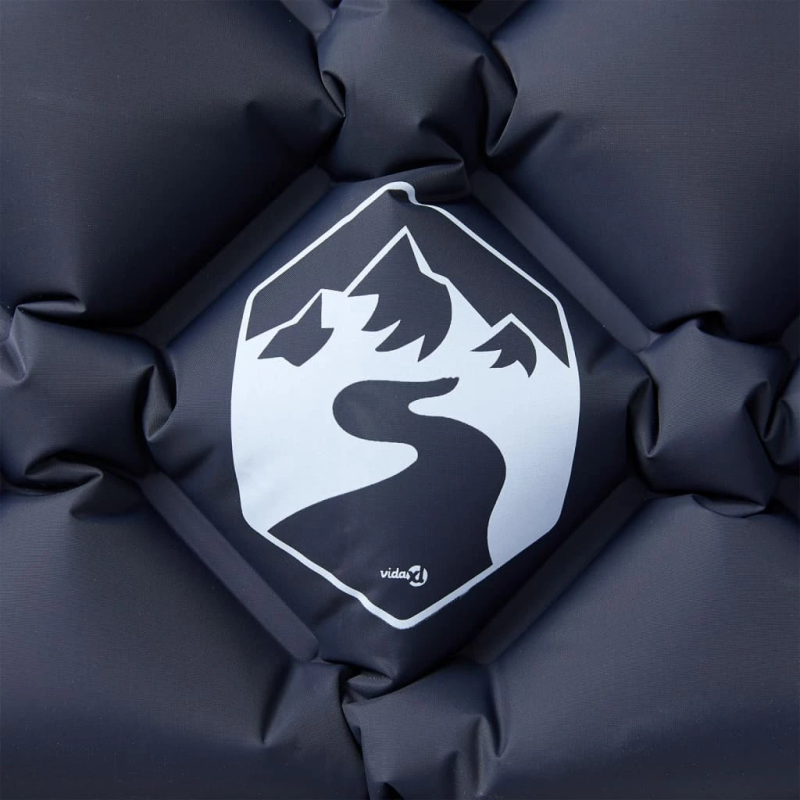 vidaXL piepūšams kempinga matracis, spilvens, vienvietīgs, pelēks