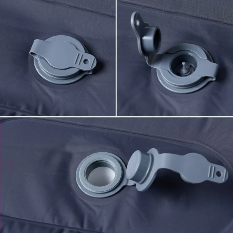 vidaXL pašpiepūšams kempinga matracis, spilvens, vienvietīgs, pelēks