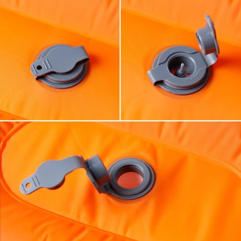 vidaXL pašpiepūšams kempinga matracis, spilvens, vienvietīgs, oranžs