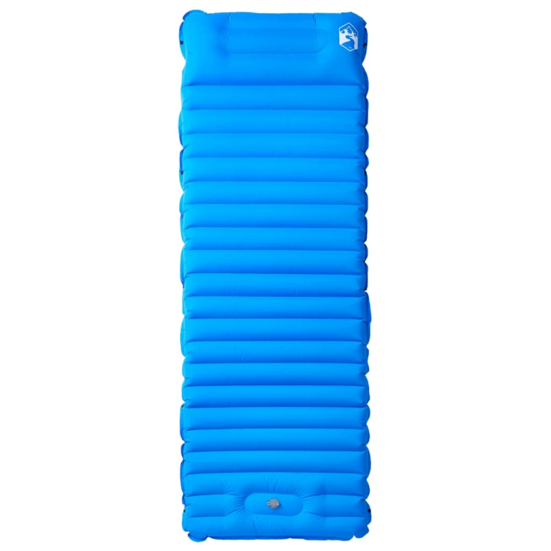 vidaXL pašpiepūšams kempinga matracis, spilvens, vienvietīgs, zils