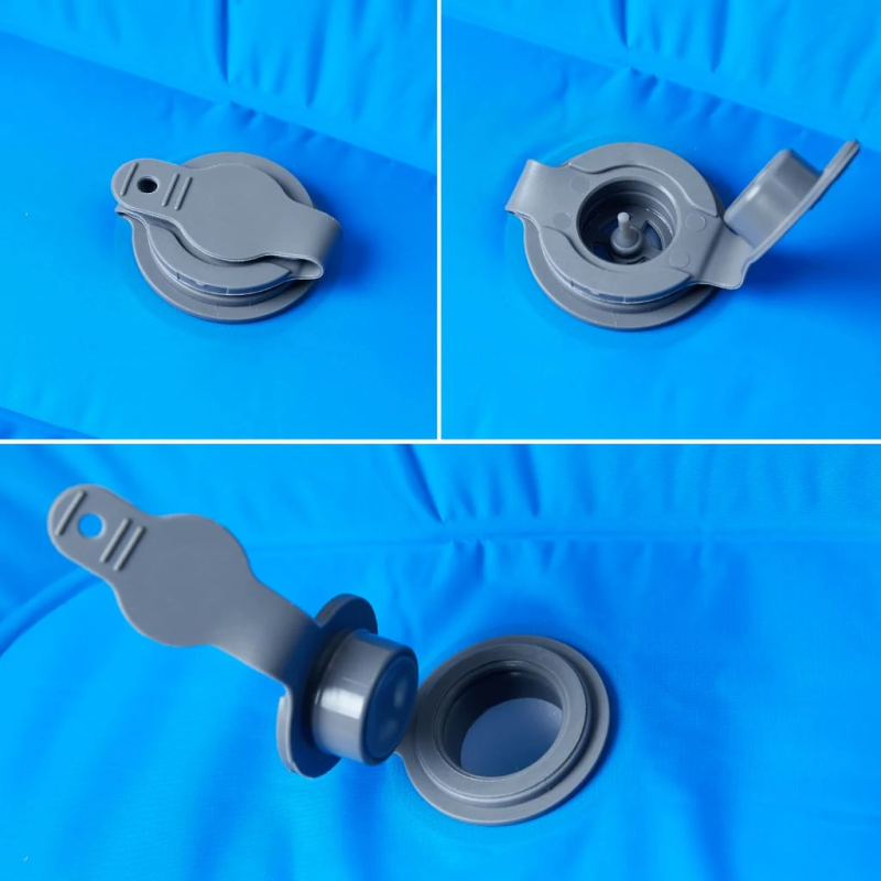 vidaXL pašpiepūšams kempinga matracis, spilvens, vienvietīgs, zils