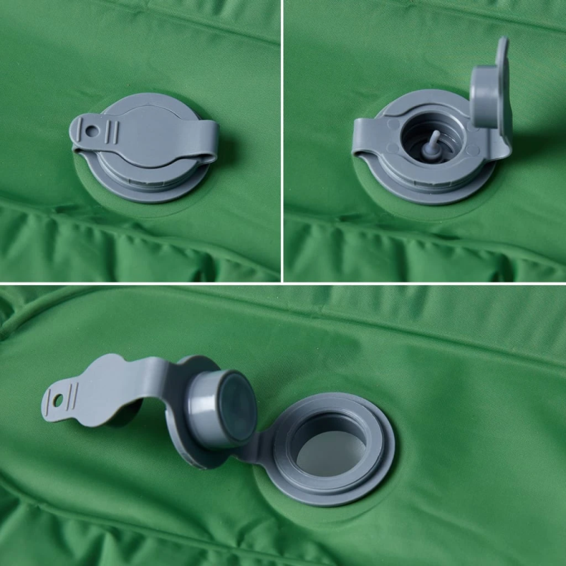 vidaXL pašpiepūšams kempinga matracis, spilvens, vienvietīgs, zaļš