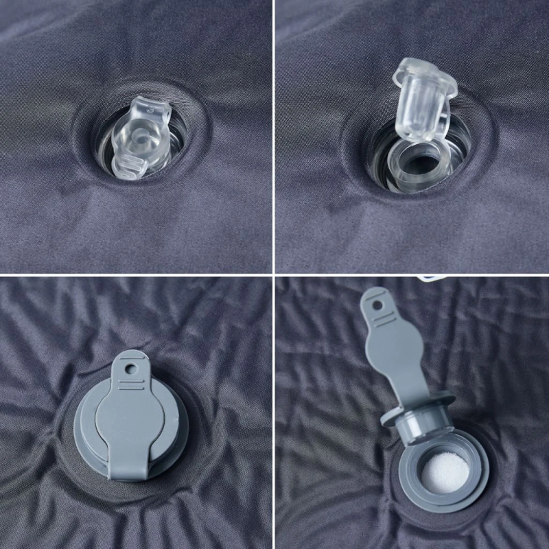 vidaXL pašpiepūšams kempinga matracis, spilvens, vienvietīgs, pelēks