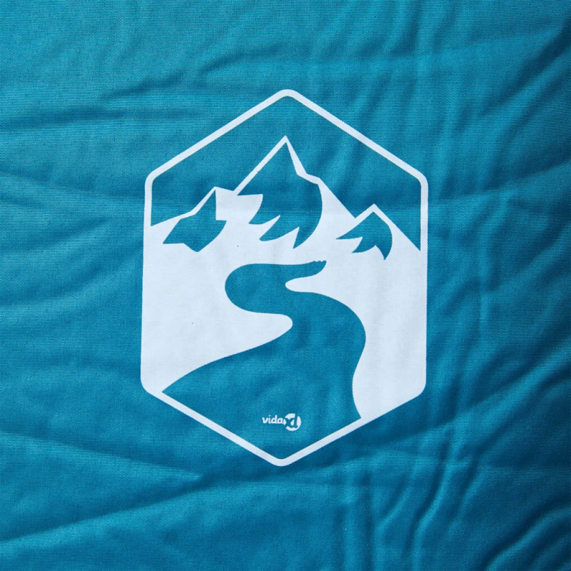 vidaXL pašpiepūšams kempinga matracis, spilvens, vienvietīgs, zils