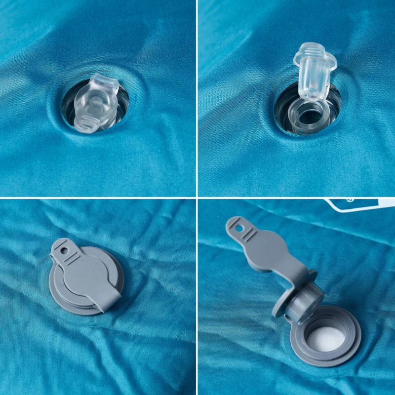 vidaXL pašpiepūšams kempinga matracis, spilvens, vienvietīgs, zils