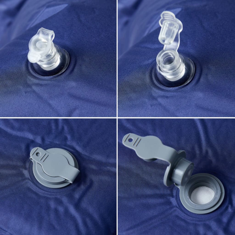 vidaXL pašpiepūšams kempinga matracis, spilvens vienvietīgs tumši zils