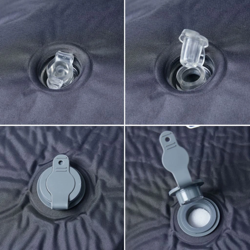 vidaXL pašpiepūšams kempinga matracis, spilvens, vienvietīgs, pelēks