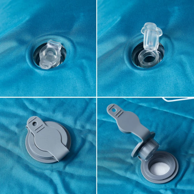 vidaXL pašpiepūšams kempinga matracis, spilvens, vienvietīgs, zils